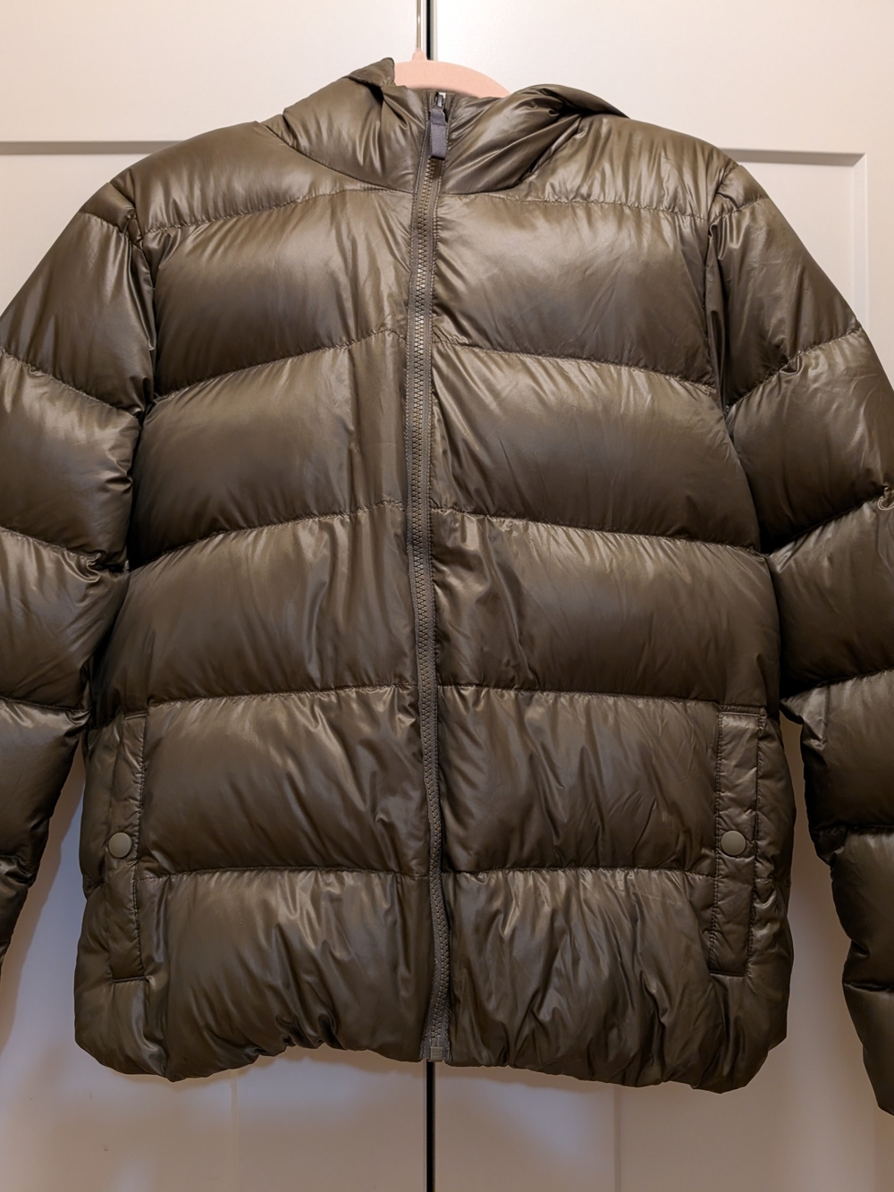 Patagonia Olive Green Women's Hooded Puffer Jacket